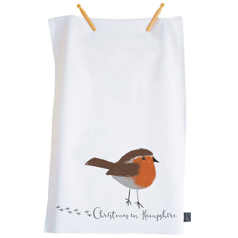 Personalised City Robin Tea Towel