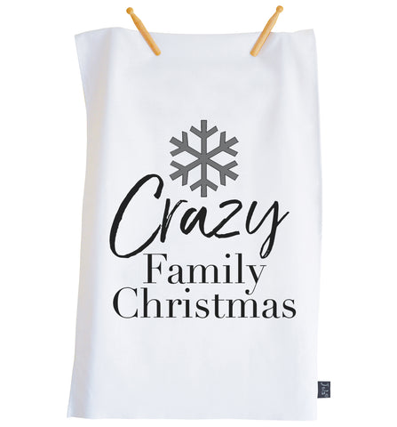 Crazy Family Christmas Tea Towel