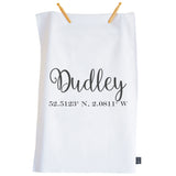 Personalised Coordinates Tea towel