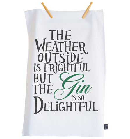 Gin delightful Christmas tea towel