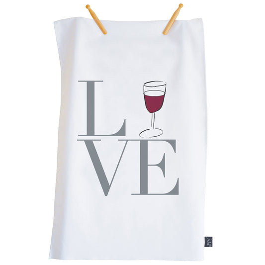 Love Wine tea towel