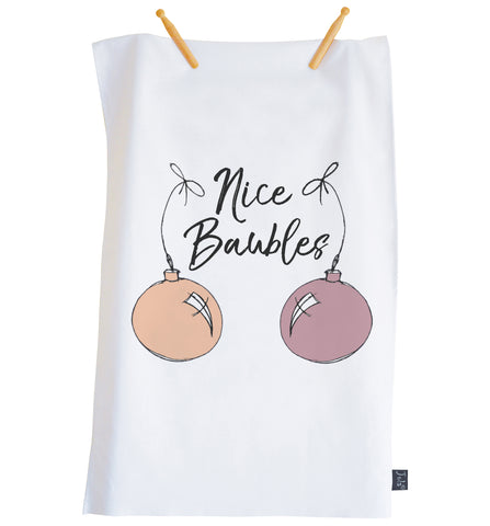 Nice Baubles Christmas Tea Towel