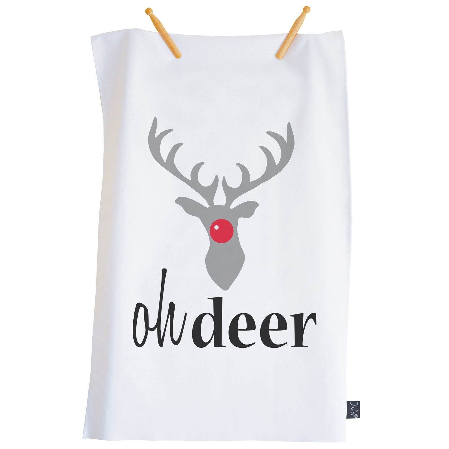 Oh Deer Christmas tea towel