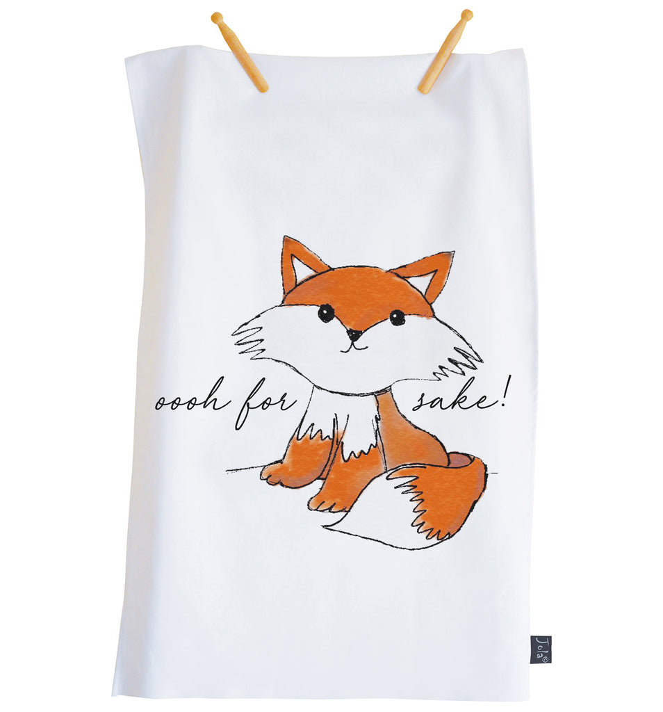 For Fox Sake Christmas Tea Towel