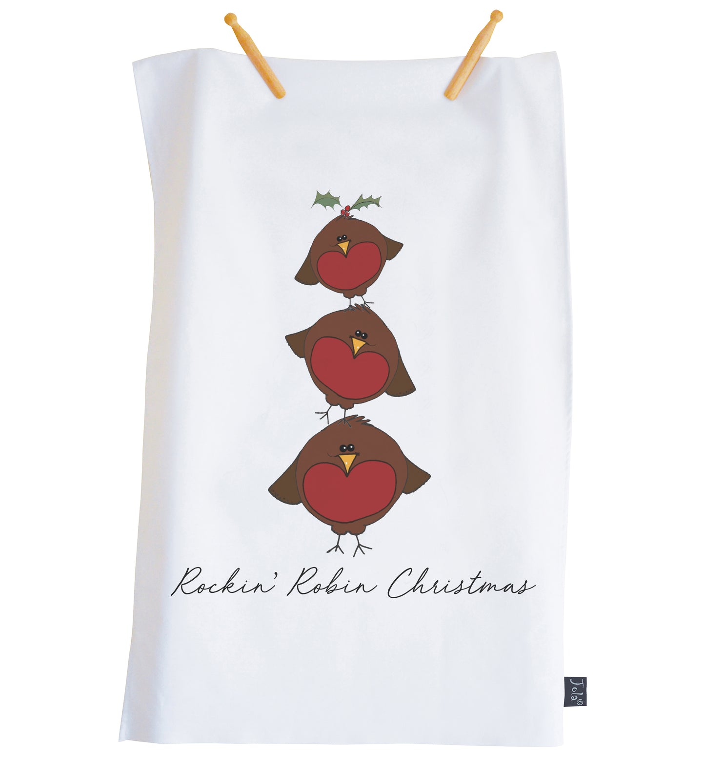 Rockin Robin Christmas Tea Towel