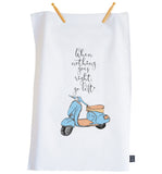 Tea Towel Scooter Go left