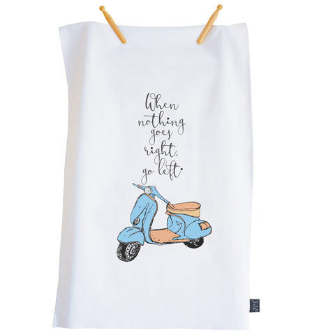 Tea Towel Scooter Go left