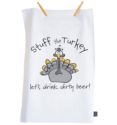 Christmas Turkey Beer Tea Towel