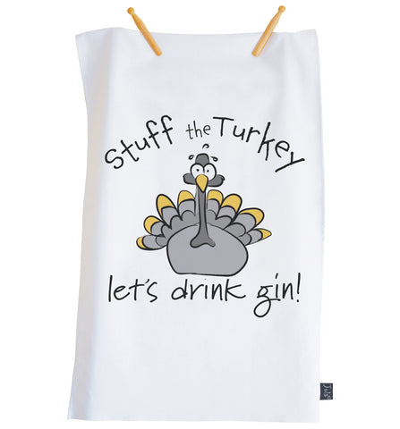 Christmas Turkey Gin Tea Towel