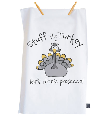 Christmas Turkey Prosecco Tea Towel