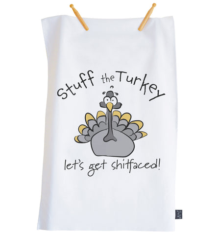 Christmas Turkey Shitfaced Tea Towel