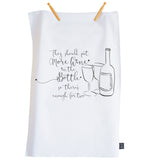 Wine for two tea towel