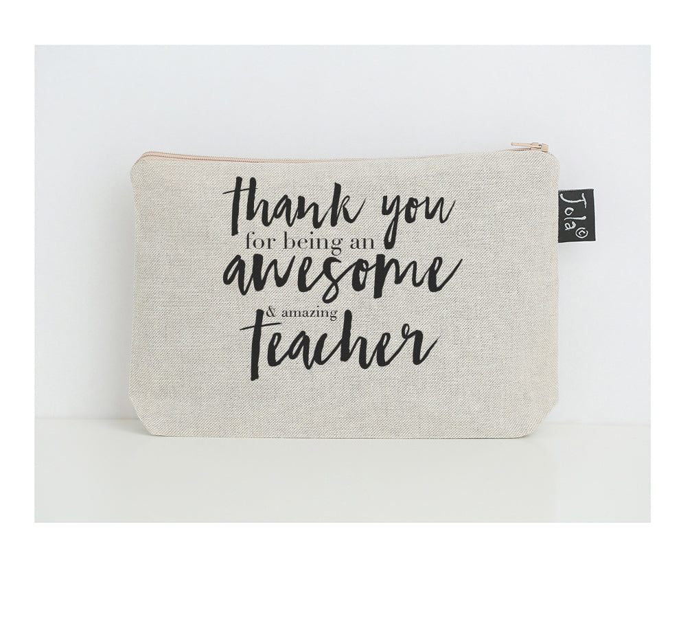 Thank you awesome teacher small make up bag