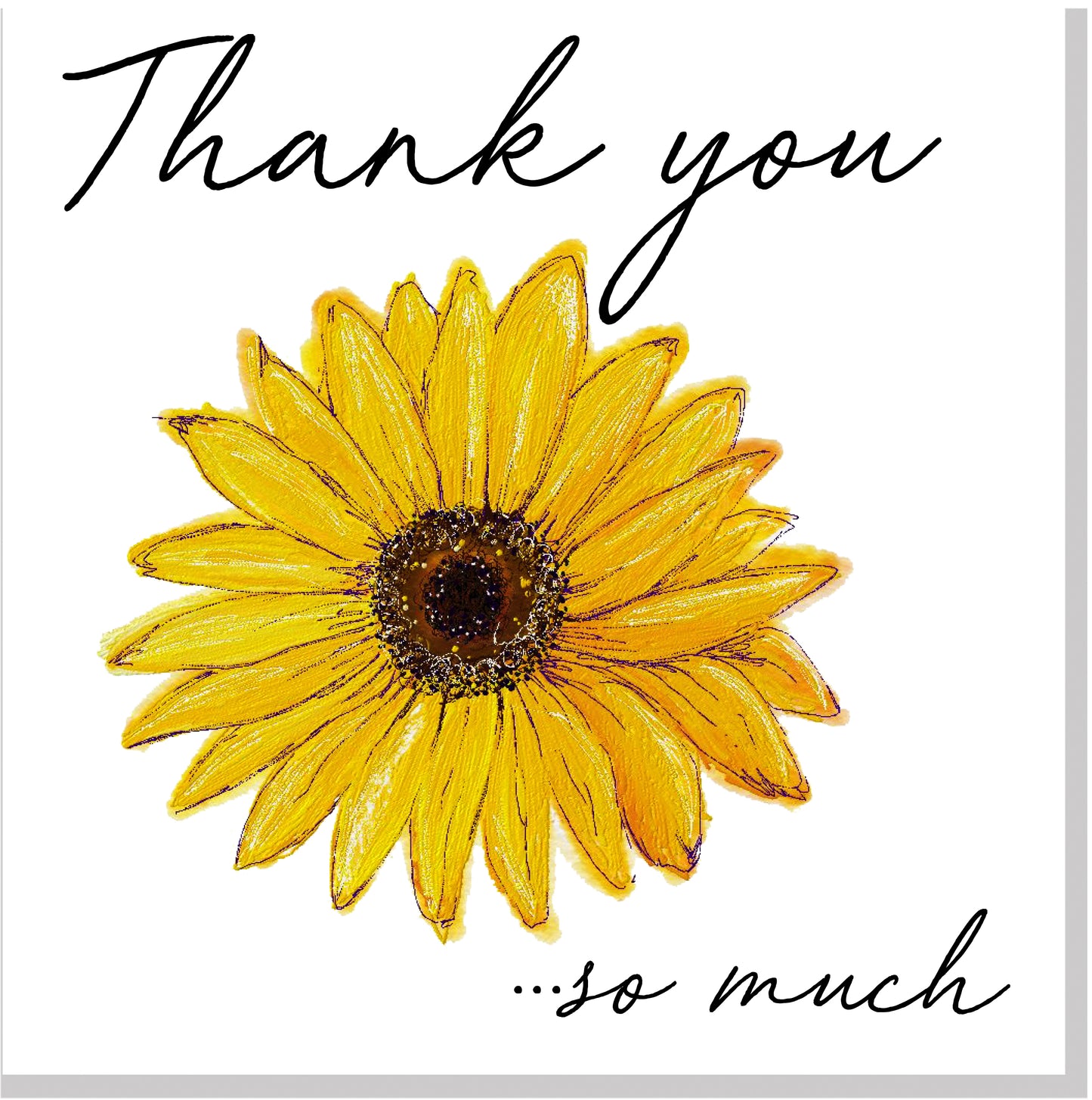 ECH Sunflower Thank you... square card
