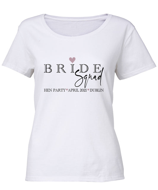 Hen Party Bride Squad Cotton Bespoke T shirt