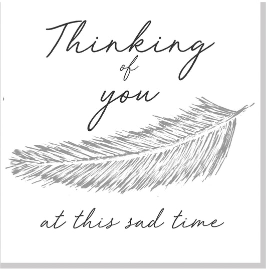 Thinking of you feather... square card