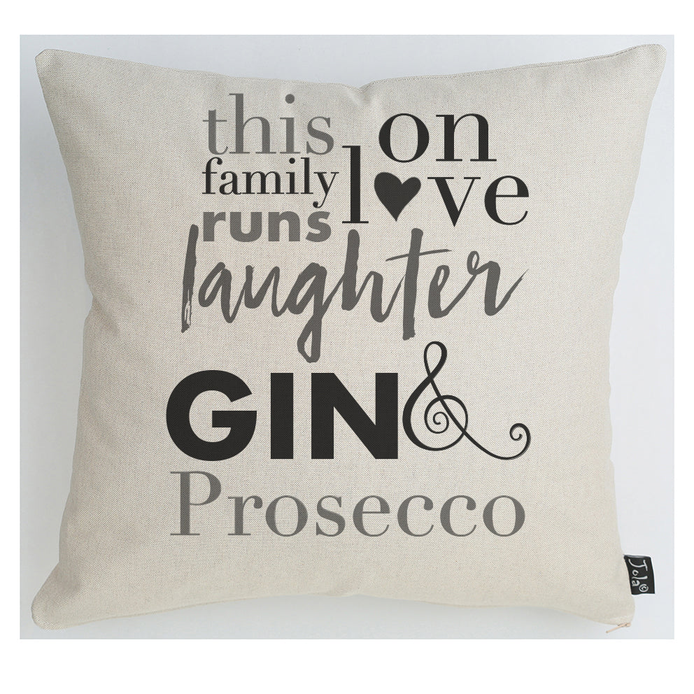 Family Gin & Prosecco cushion