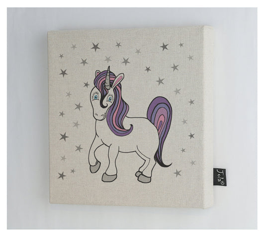 Pastel Unicorn stars canvas frame