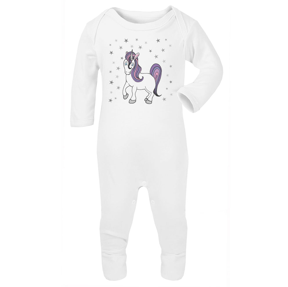 Pastel Unicorn stars babygrow