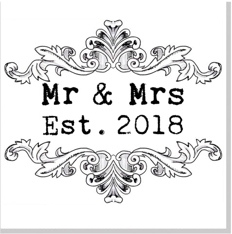 Vintage Scroll Wedding square card