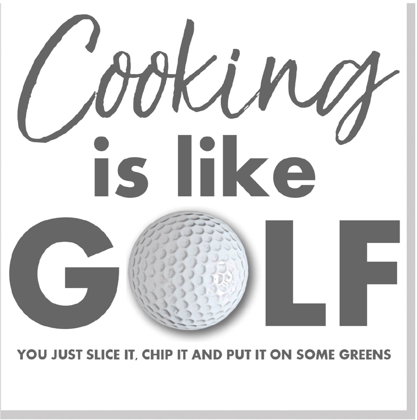 Cooking is like golf square card