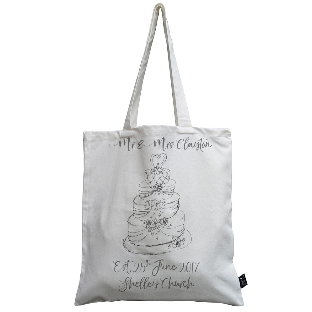 Personalised Wedding Cake canvas bag - Jola Designs