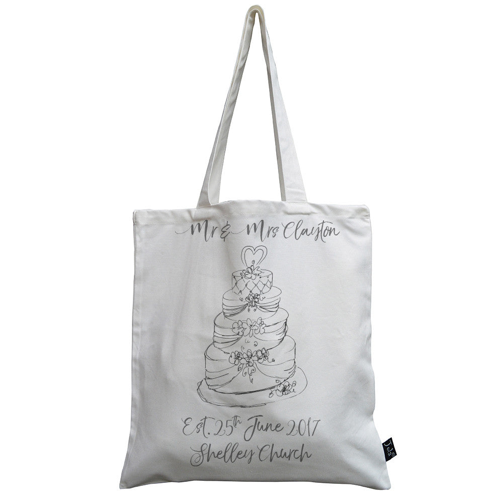 Personalised Wedding Cake canvas bag