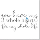 Whole heart blue heart square card