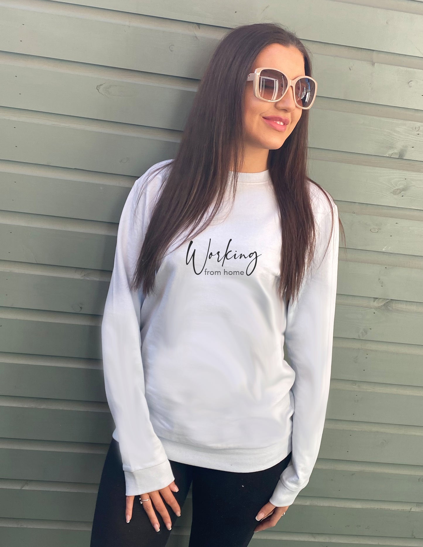 Working from Home Oversized Cotton Mix Sweatshirt