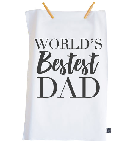 Worlds Bestest Dad tea towel