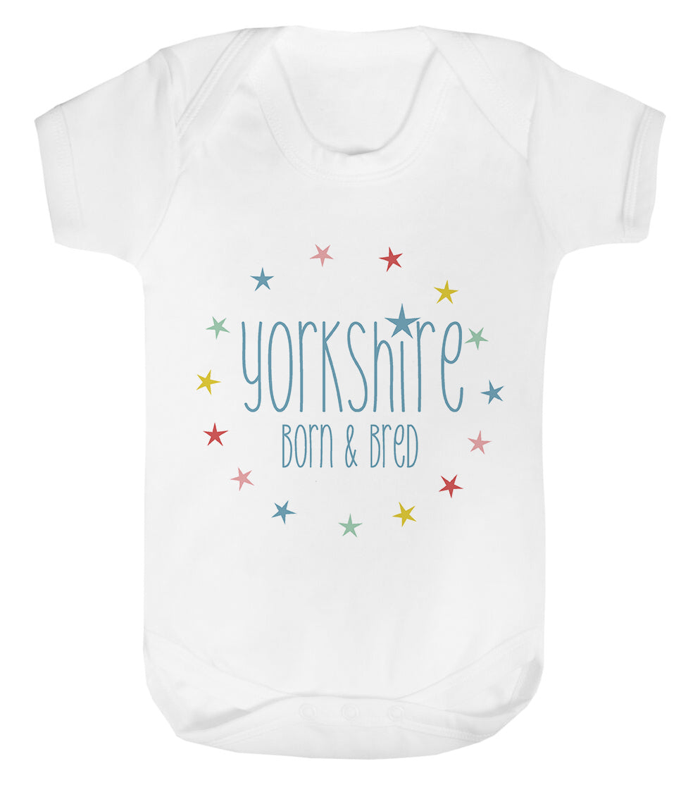 Yorkshire Born & Bred stars Baby vest