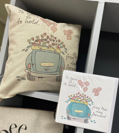 To Have & to Hold Vintage Car Cushion