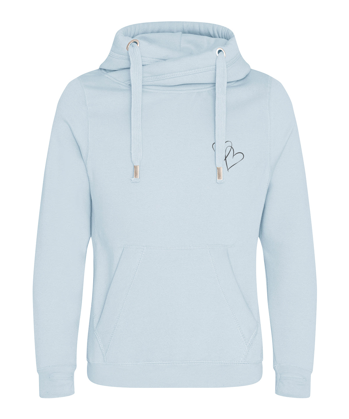 Linked Hearts Blue Cotton Urban Hoodie