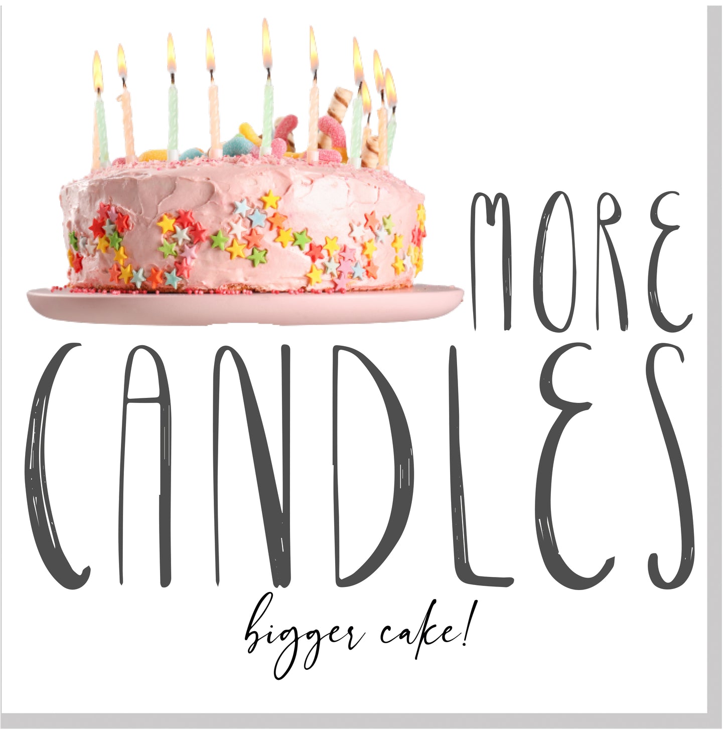 More Candles more cake square card