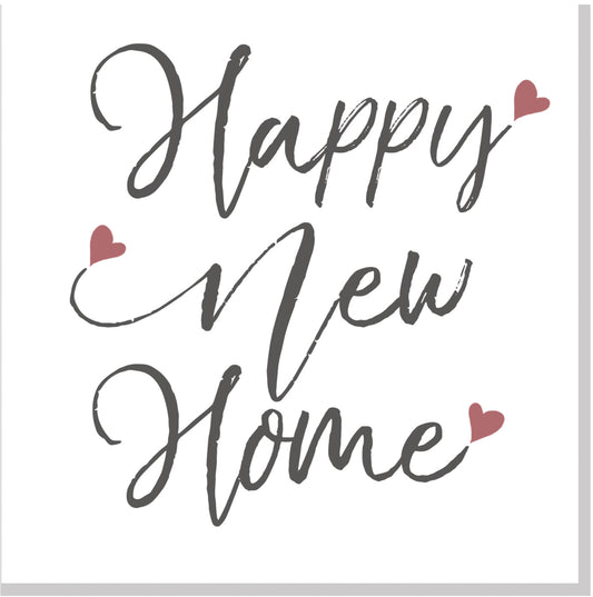 Happy new home pink hearts square card