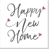 Happy new home pink hearts square card