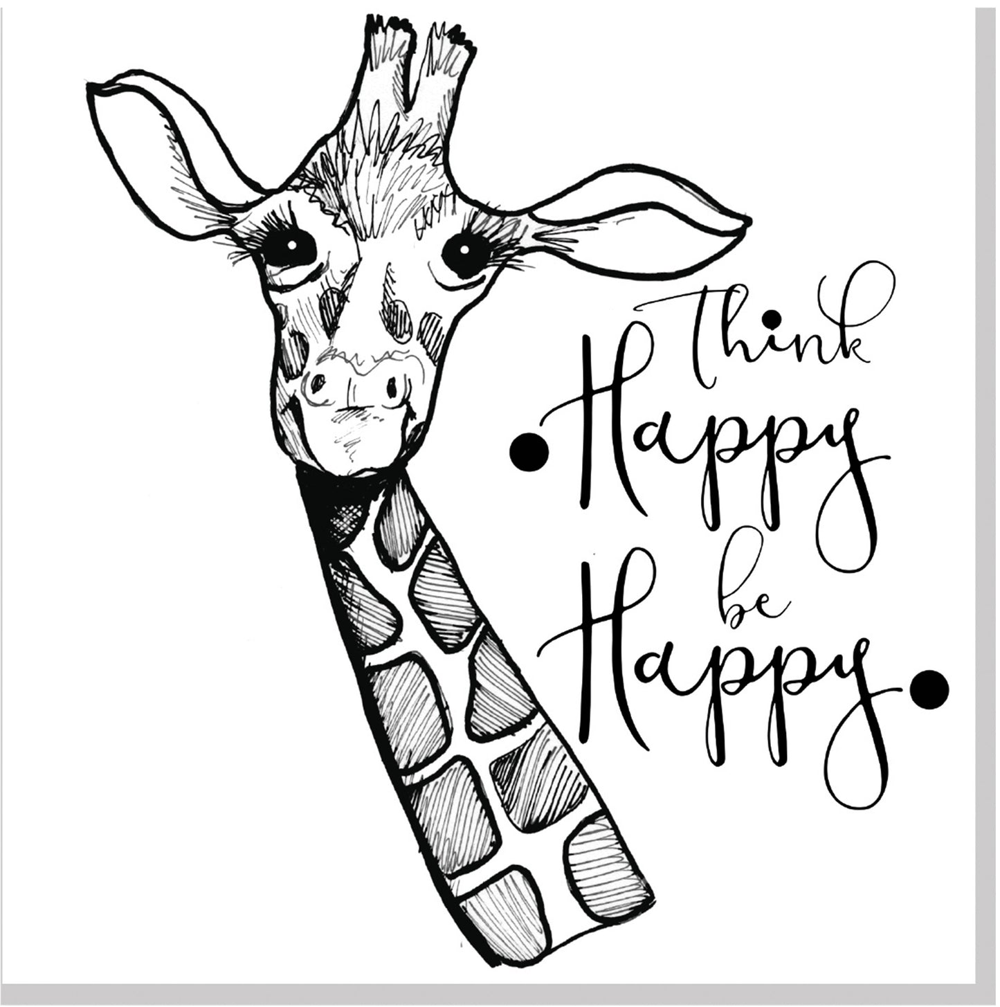 Think happy giraffe square card